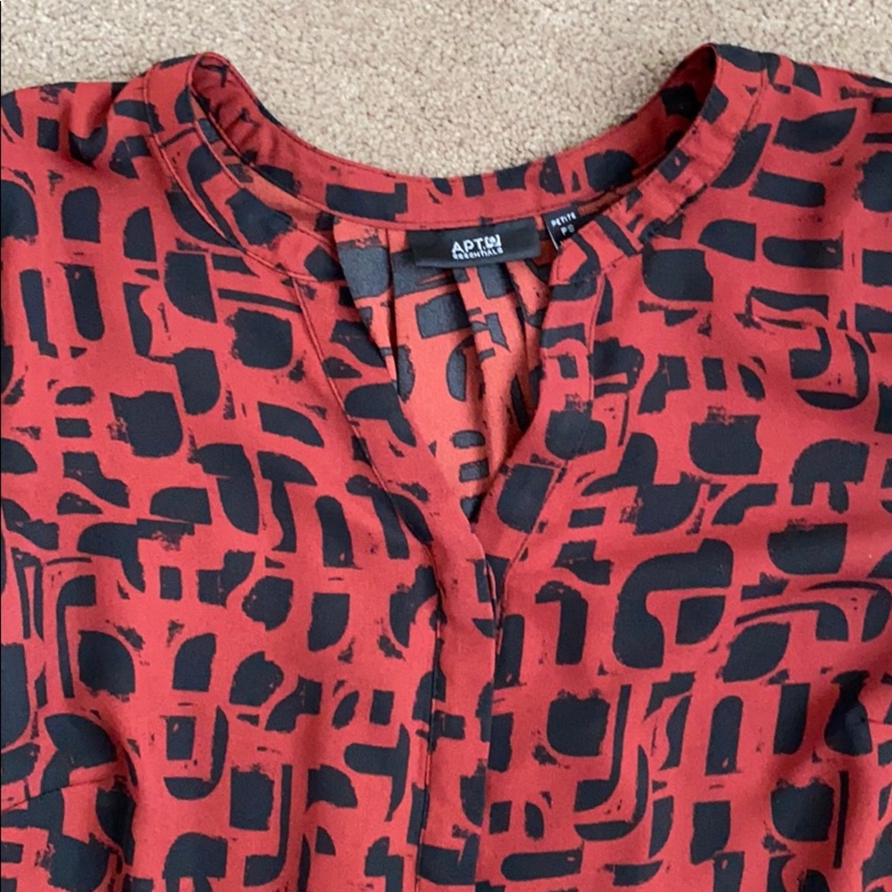 Apt 9 button up rust and black blouse - Picture 6 of 13